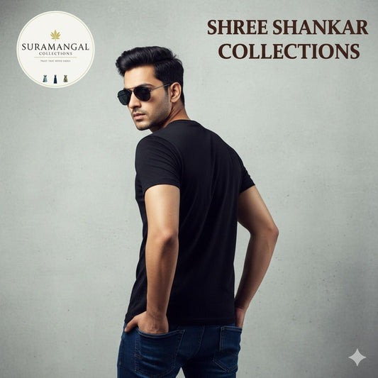 Black Cotton Round Nek T-Shirt – 180 GSM | S-XXL