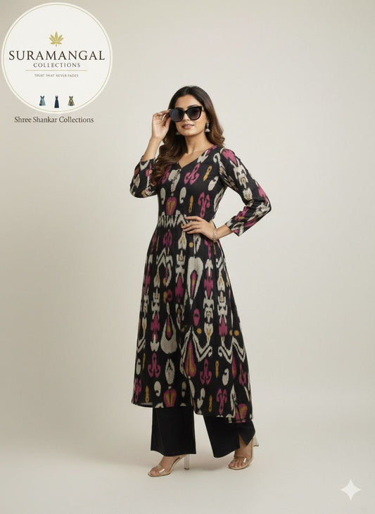 Midnight Ikat Cord – Vibrant Elegance in Black