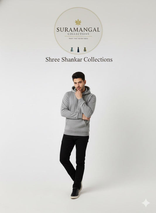 Grey Cotton Hoodie Without Zipper – 300 GSM | M‑XXL