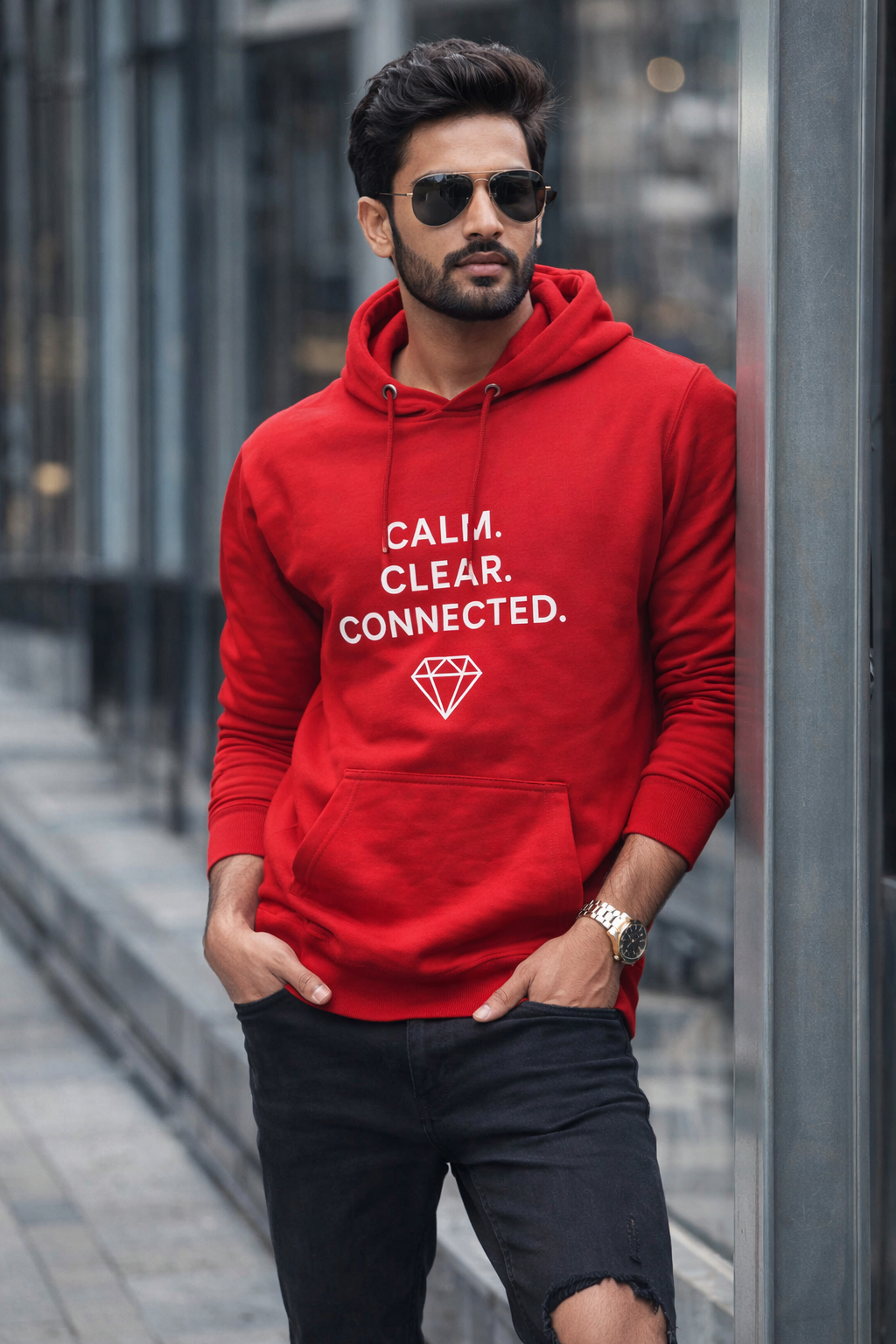 Red Cotton Hoodie without zipper uni sex   – 300 GSM| S to XXL Available