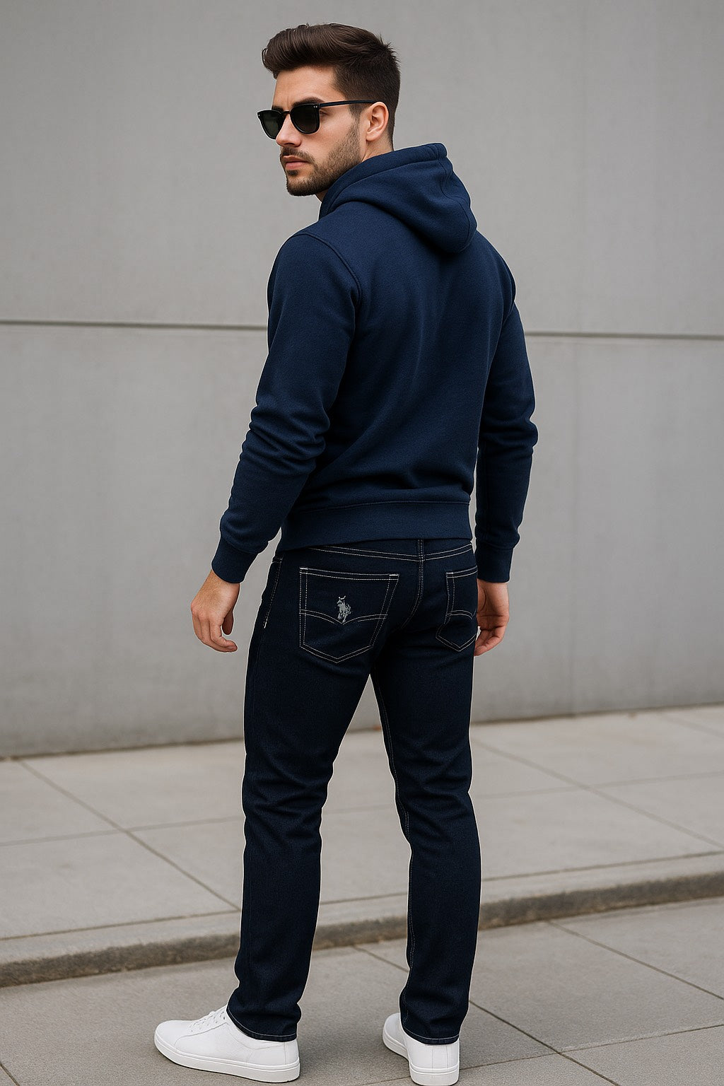 Slim Tapered Jeans – Dark Indigo Blue Jeans Plain 0f size -34