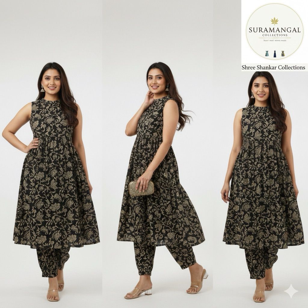 Midnight Bloom Co-ord – Regal Elegance in Black & Gold