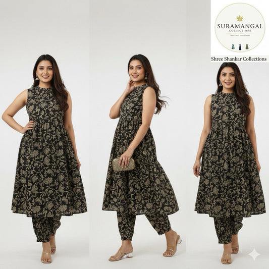 Midnight Bloom Co-ord – Regal Elegance in Black & Gold