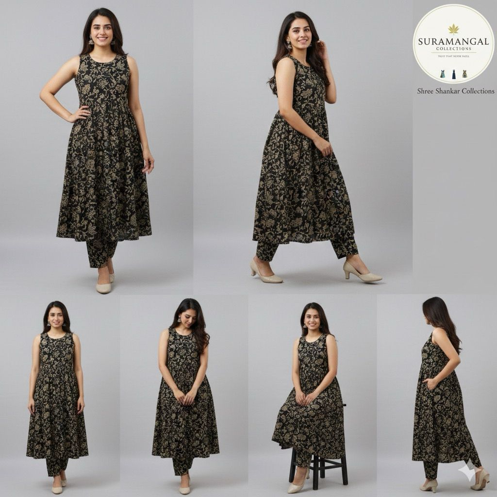 Midnight Bloom Co-ord – Regal Elegance in Black & Gold