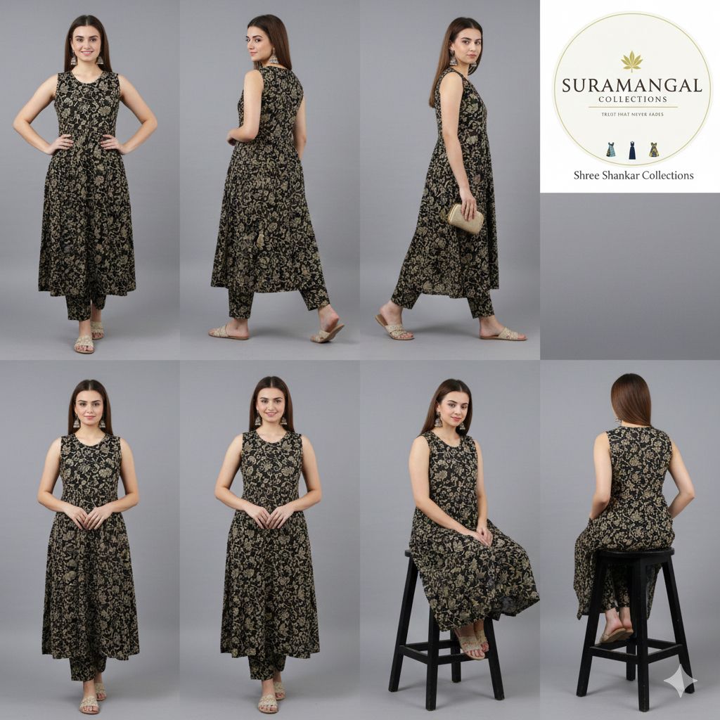 Midnight Bloom Co-ord – Regal Elegance in Black & Gold