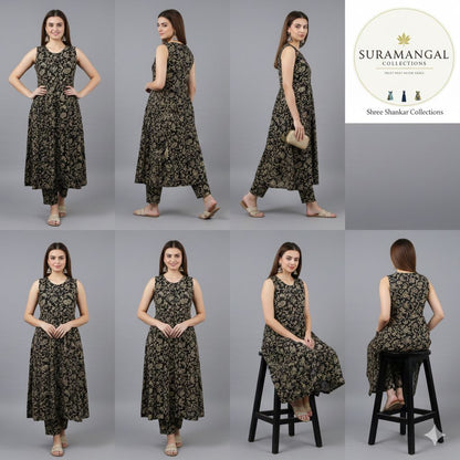 Midnight Bloom Co-ord – Regal Elegance in Black & Gold