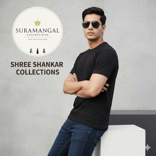 Black Cotton Round Nek T-Shirt – 180 GSM | S-XXL