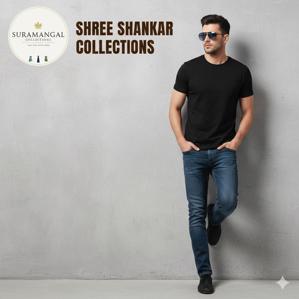 Black Cotton Round Nek T-Shirt – 180 GSM | S-XXL