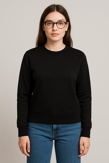 Premium Black Crewneck Sweatshirt – Timeless Comfort & Style