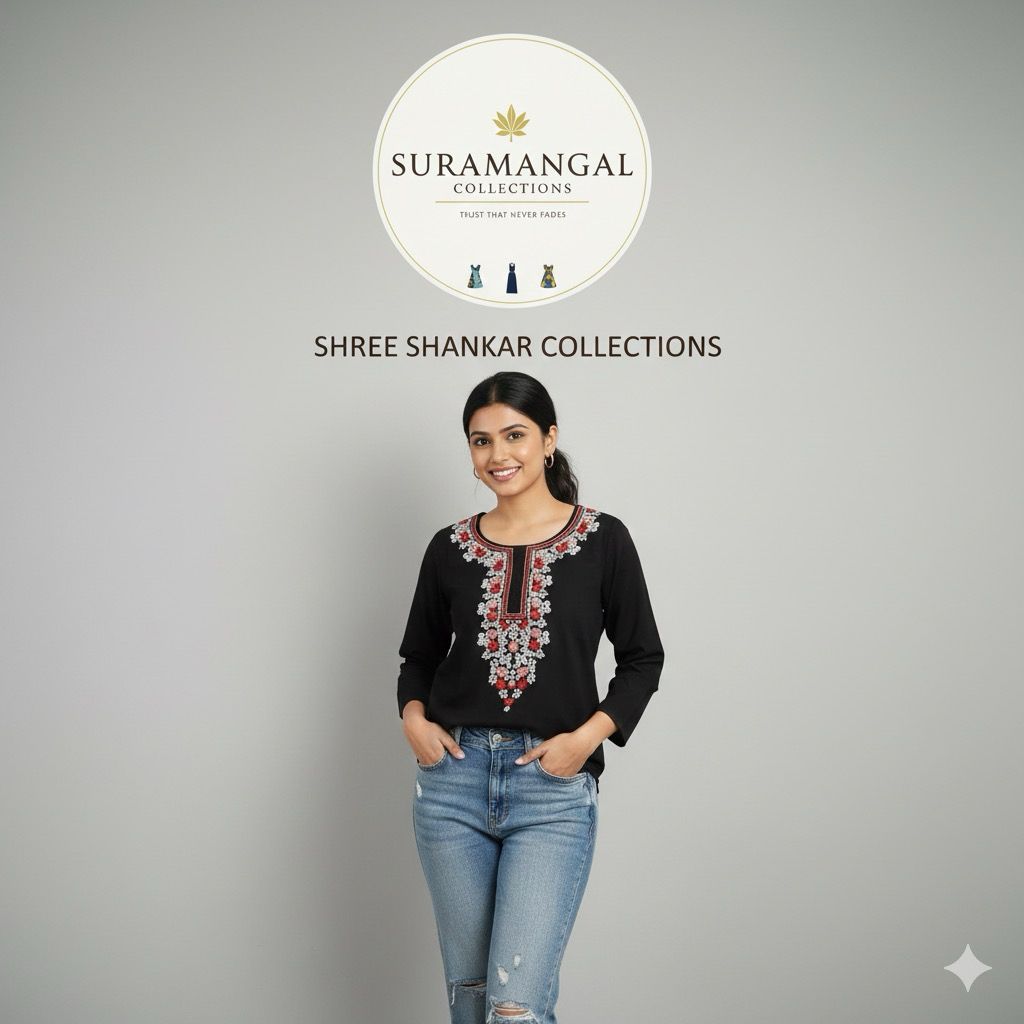 Multi Colour Jeans Top - L Size Available