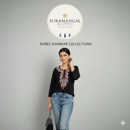 Multi Colour Jeans Top - L Size Available