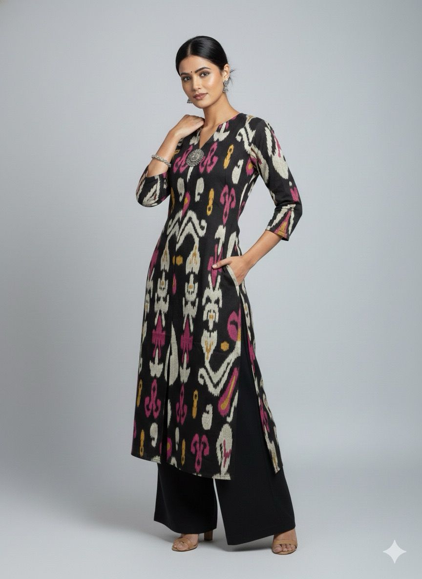 Midnight Ikat Cord – Vibrant Elegance in Black