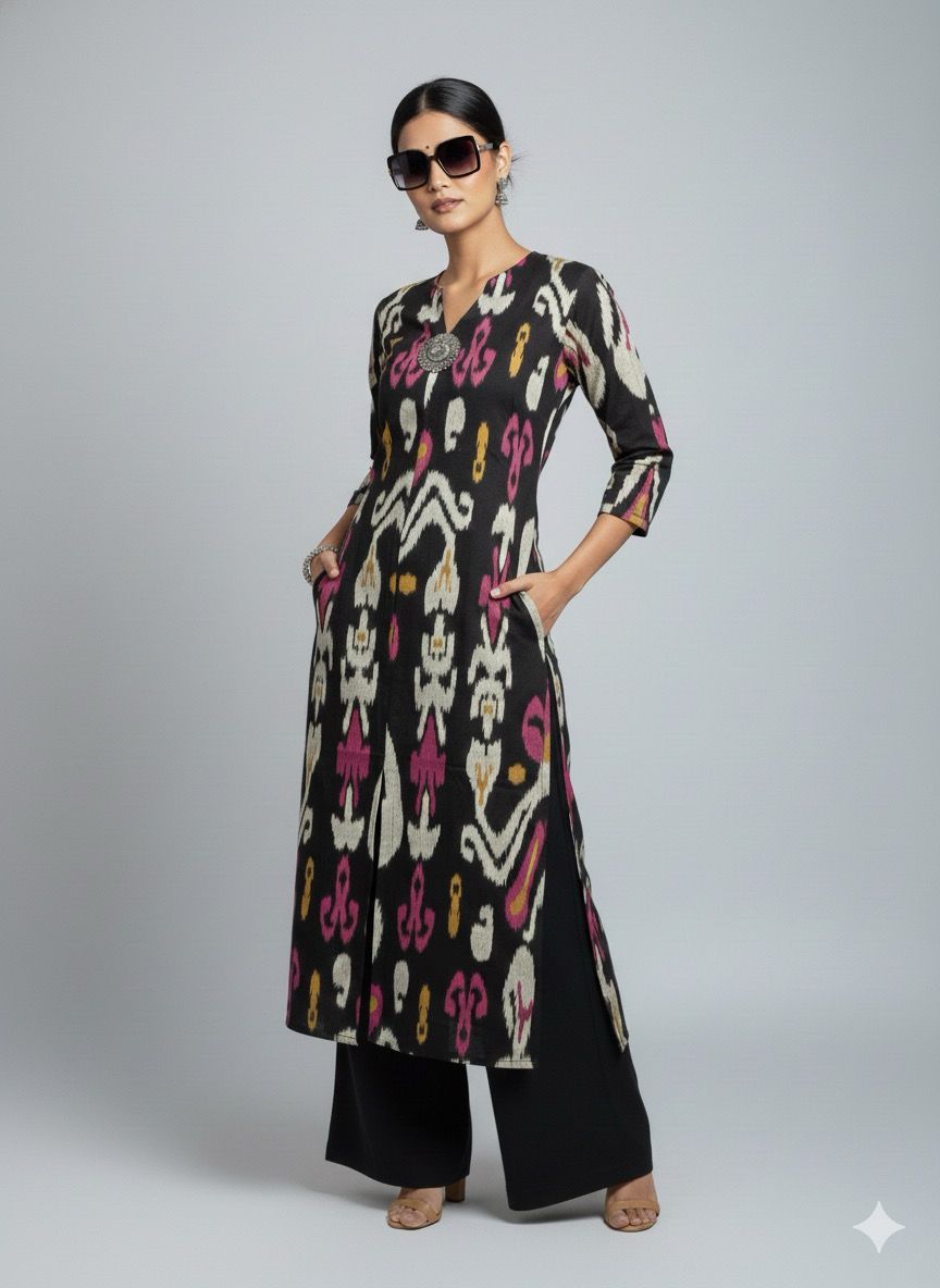 Midnight Ikat Cord – Vibrant Elegance in Black