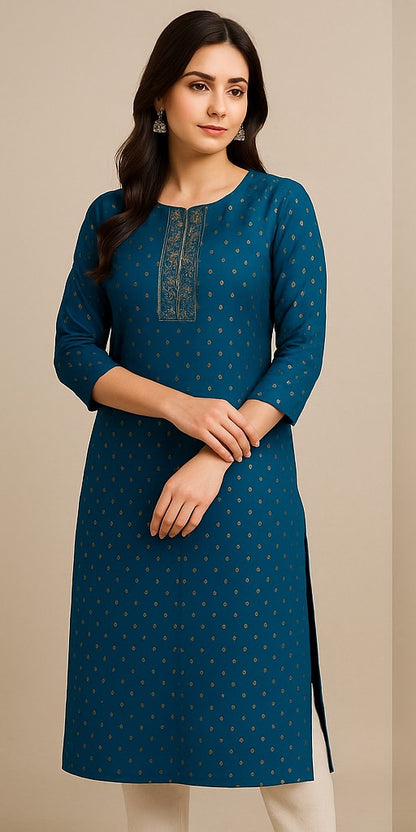 Royal Blue Embroidered Kurta – Festive & Elegant