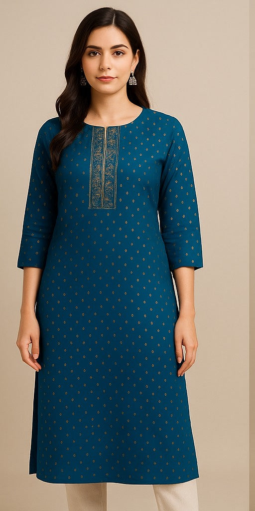 Royal Blue Embroidered Kurta – Festive & Elegant