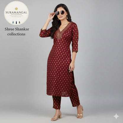 Brown Colour Cord Set – Regal Ethnic Elegance