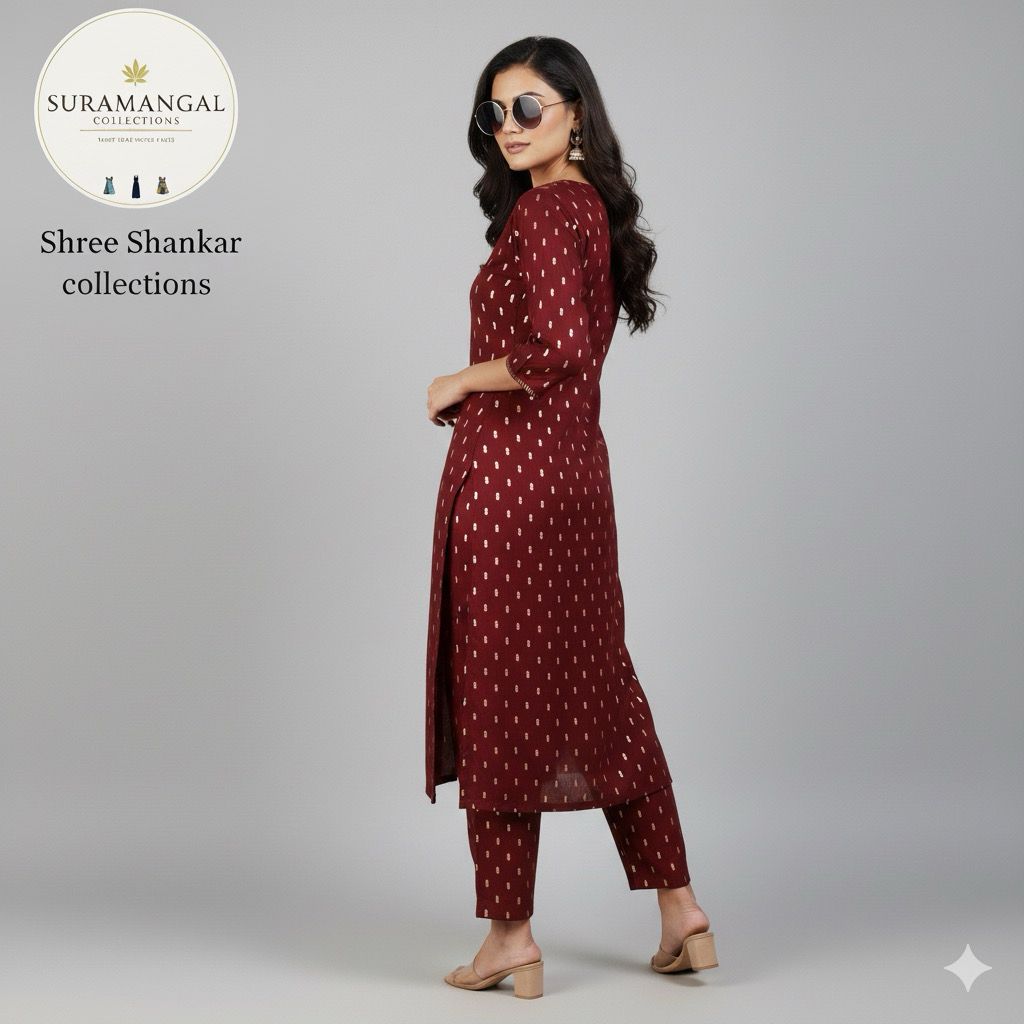 Brown Colour Cord Set – Regal Ethnic Elegance