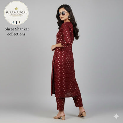 Brown Colour Cord Set – Regal Ethnic Elegance