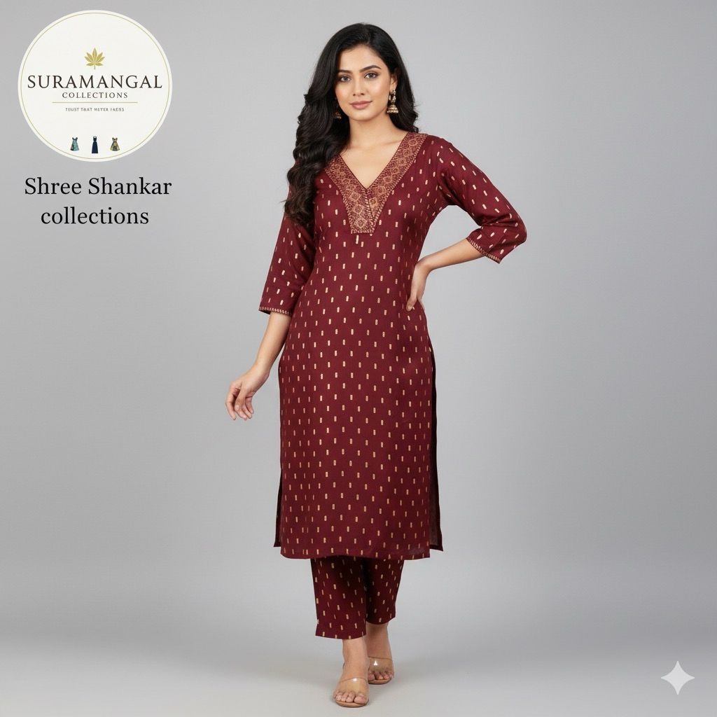 Brown Colour Cord Set – Regal Ethnic Elegance