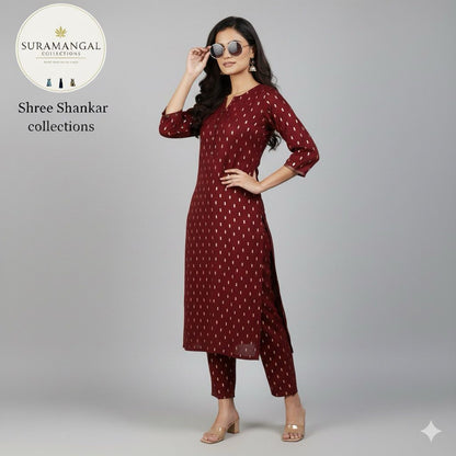 Brown Colour Cord Set – Regal Ethnic Elegance