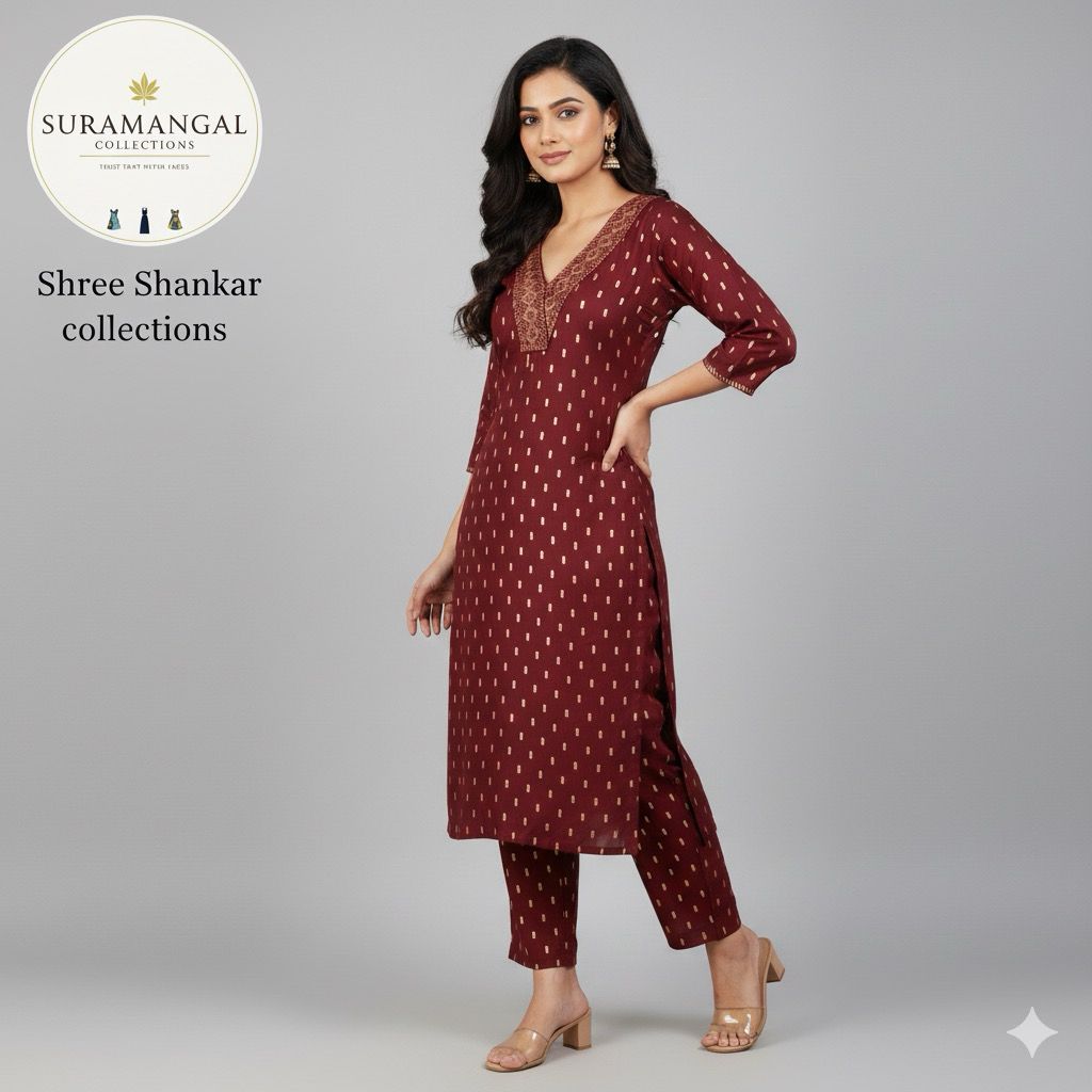 Brown Colour Cord Set – Regal Ethnic Elegance