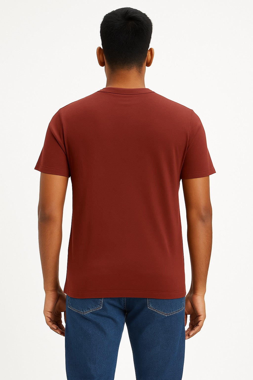Brown Colour Round Neck Printed T-Shirt