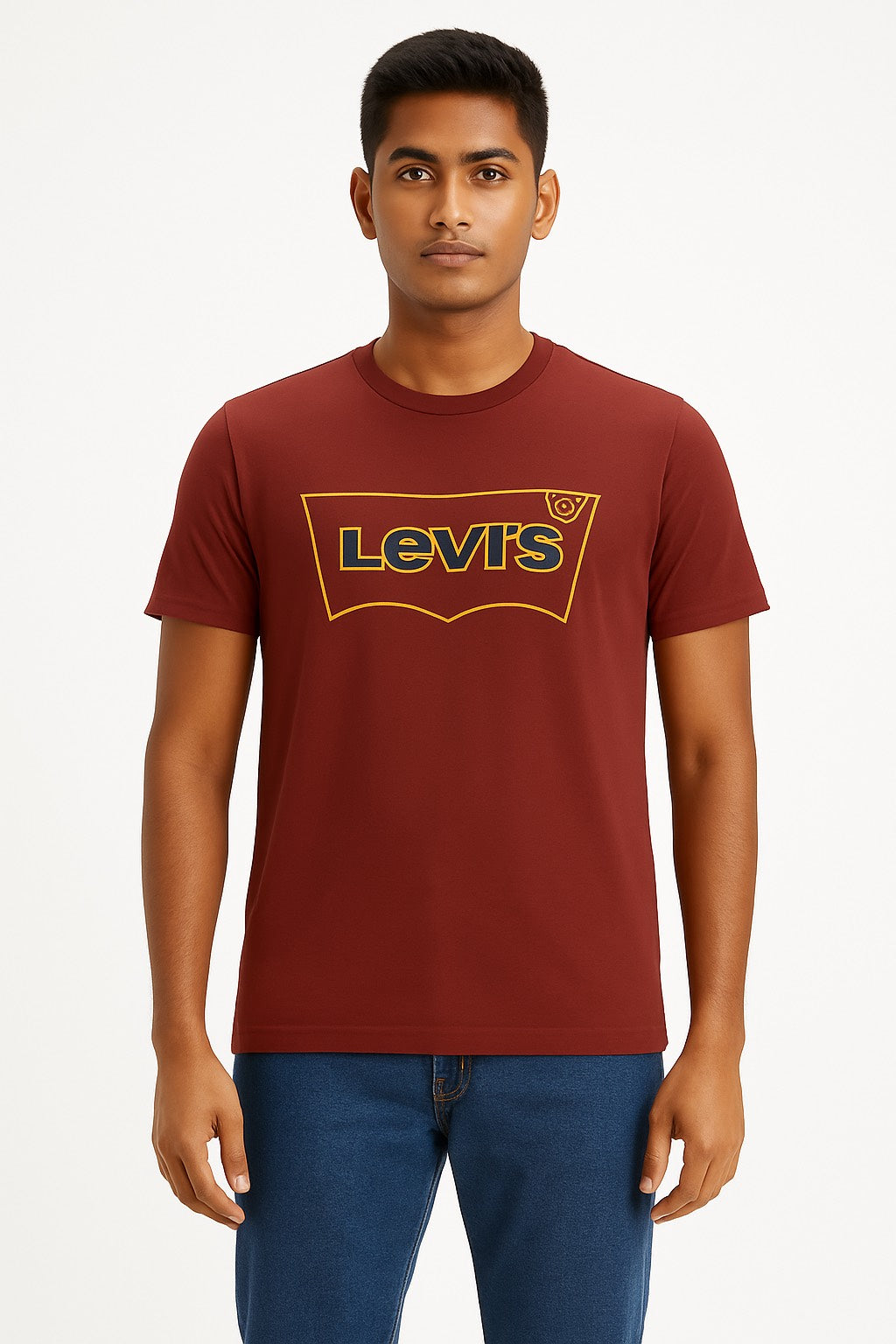 Brown Colour Round Neck Printed T-Shirt