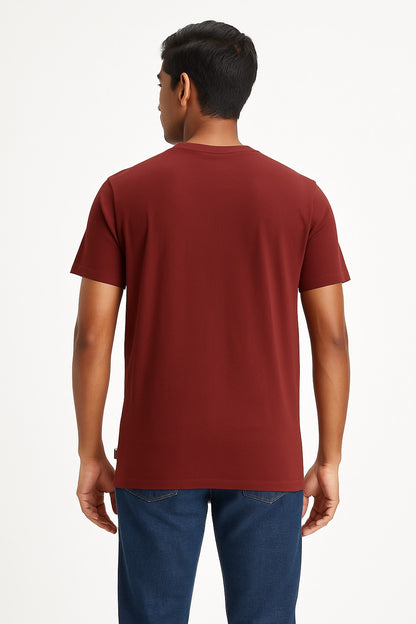 Brown Colour Round Neck Printed T-Shirt