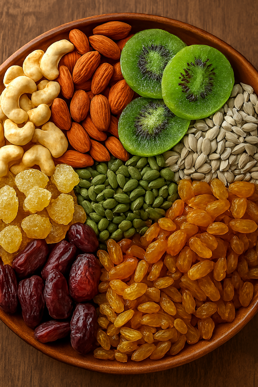Dry Fruit Combo Pack 1  of 200g Each (Cashew, Almonds , Amla Candy Sweet, Sunflower Seeds, Pumpkin Seeds, Kiwi, Kismis