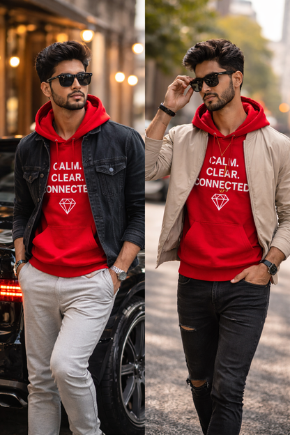 Red Cotton Hoodie without zipper uni sex   – 300 GSM| S to XXL Available