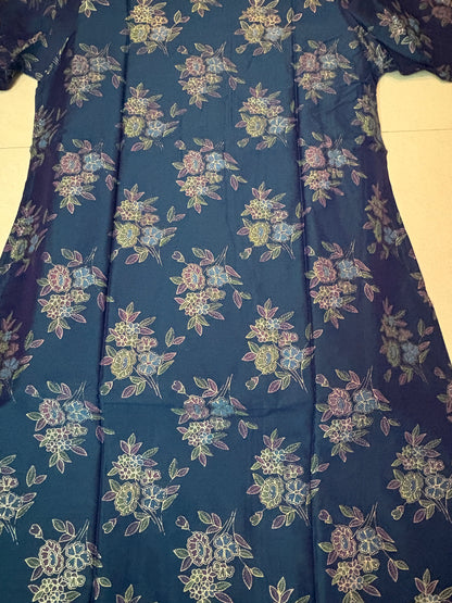 Floral Symphony Cotton Blend – Midnight Blue