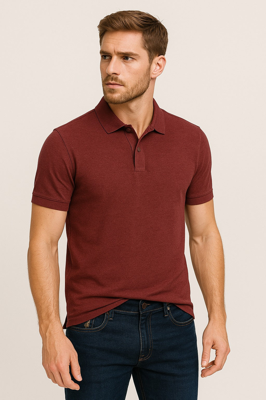 Dark Blue Denim Jeans – Classic Fit with Contrast Stitching (Sizes 30 & 36)