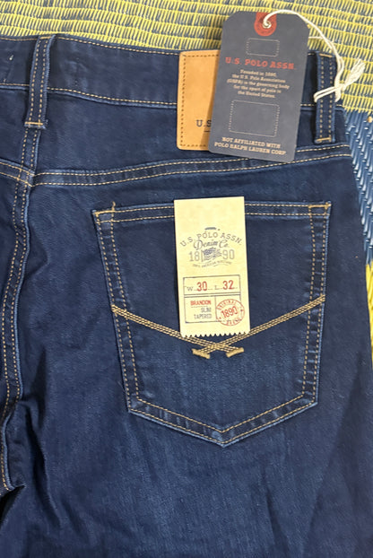 Dark Blue Denim Jeans – Classic Fit with Contrast Stitching (Sizes 30 & 36)