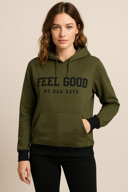 Feel Good Hoodie – No Bad Days Edition (Green & Black)