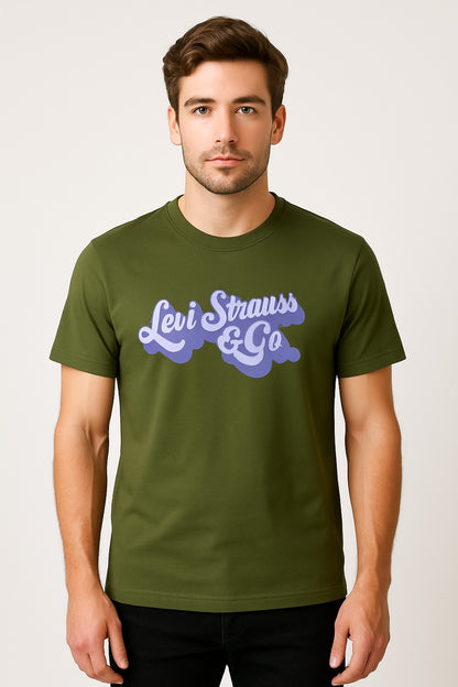 Green Colour round neck Printed T-Shirt