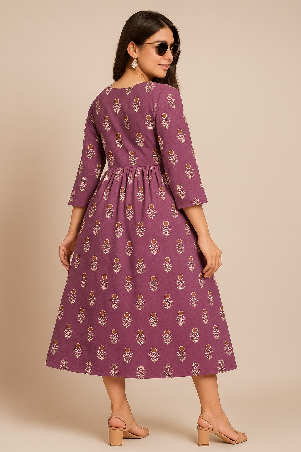 Elegant Violet Blossom Kurti – Grace in Every Thread
