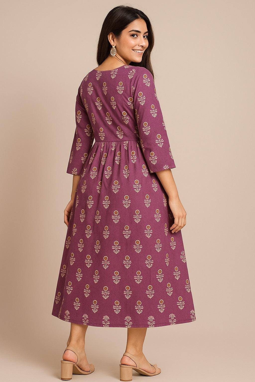 Elegant Violet Blossom Kurti – Grace in Every Thread