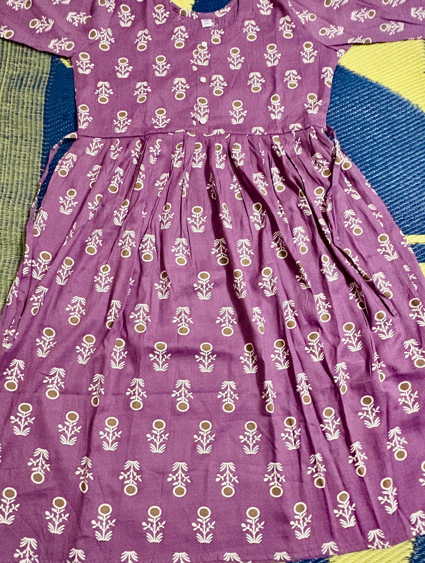 Elegant Violet Blossom Kurti – Grace in Every Thread