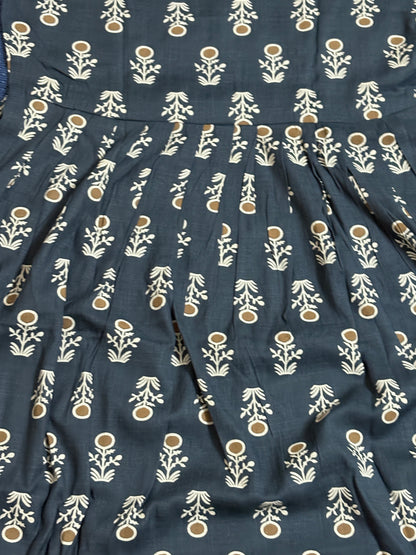 Charcoal Bloom Printed Kurth Umbrella cut