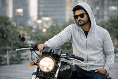Grey Cotton Hoodie Without Zipper – 300 GSM | S to XXL