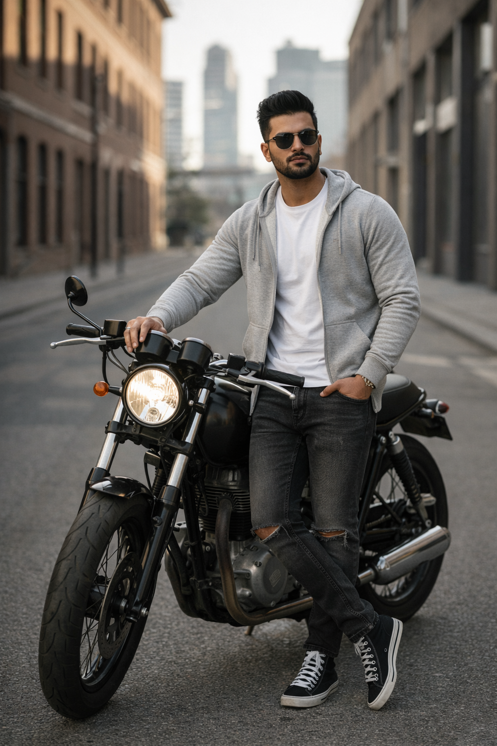 Grey Cotton Hoodie Without Zipper – 300 GSM | S to XXL