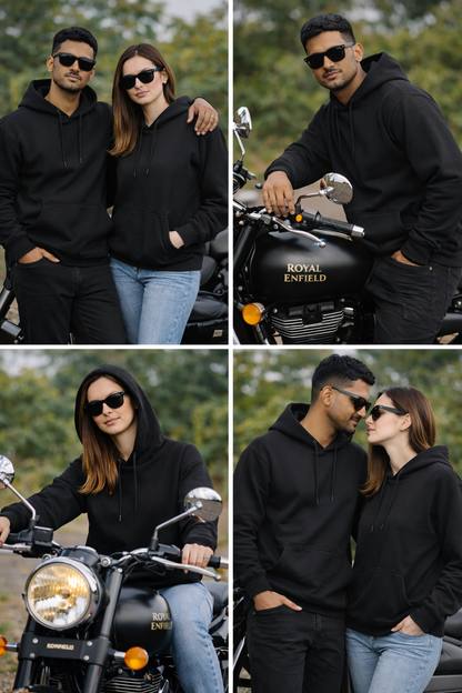 Black Cotton Hoodie with zipper  – 300 GSM| S to XXL Available