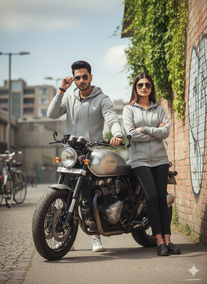 Grey Cotton Hoodie Without Zipper – 300 GSM | S to XXL