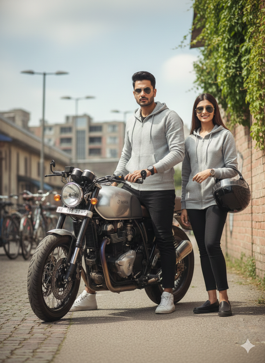 Grey Cotton Hoodie Without Zipper – 300 GSM | S to XXL