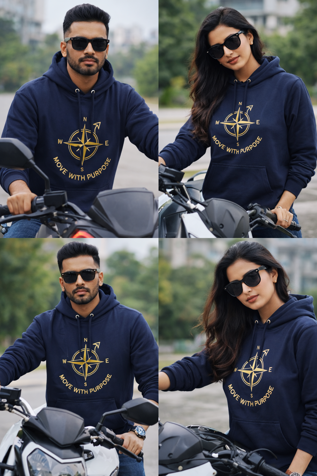 Blue Cotton Hoodie without zipper uni sex   – 300 GSM| S to XXL Available