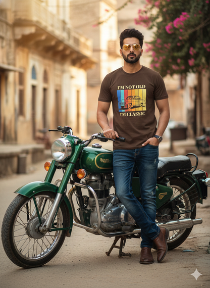 Brown Cotton Round Neck T shirt  – 180 GSM| S to XXL Available