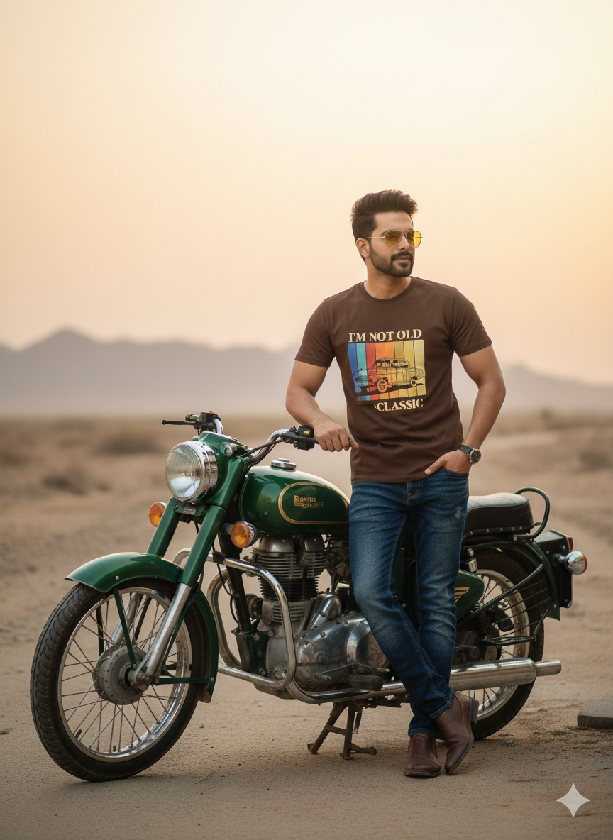 Brown Cotton Round Neck T shirt  – 180 GSM| S to XXL Available