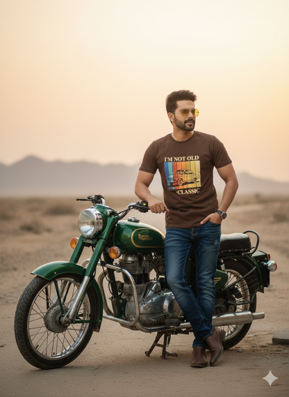 Brown Cotton Round Neck T shirt  – 180 GSM| S to XXL Available