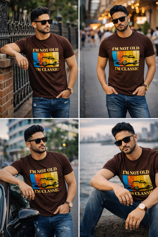 Brown Cotton Round Neck T shirt  – 180 GSM| S to XXL Available