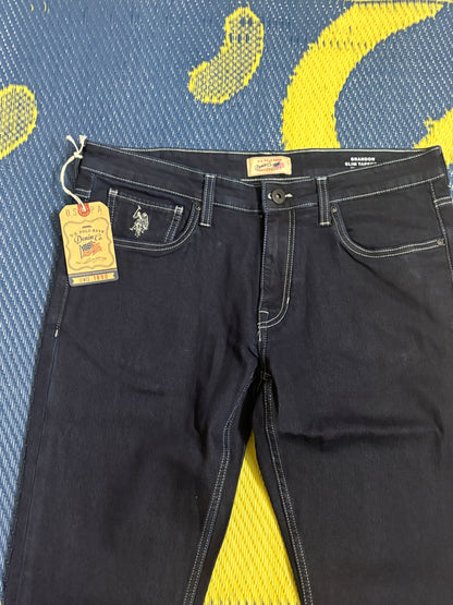 Slim Tapered Jeans – Dark Indigo Blue Jeans Plain 0f size -34